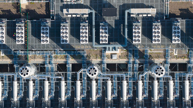 Aerial view of Massive Hyperscale Data Center in Dietzenbach Germany
