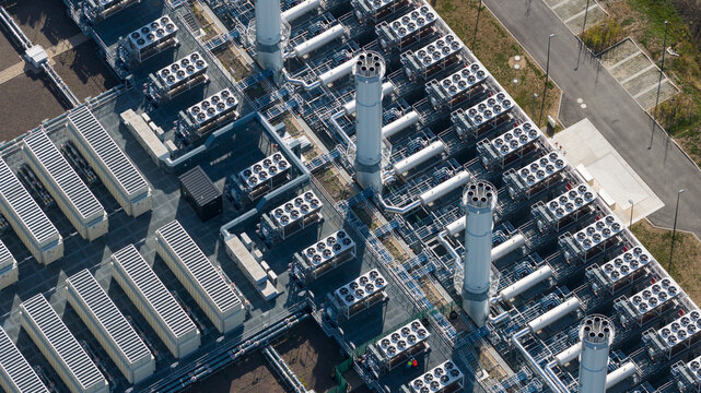 Aerial view of Massive Hyperscale Data Center in Dietzenbach Germany