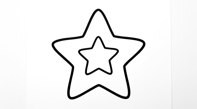 Simple five pointed star outline icon on white background with black line design element star shape five point pattern element geometric shape geometric