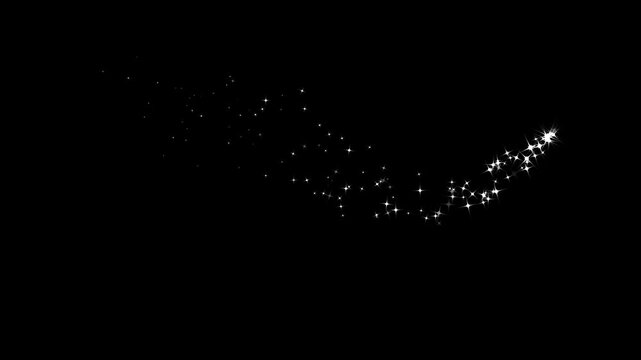 Twinkle stars line glitter sparkles, sparkling stars shine star sparkle vector doodles, glowing light effect, retro shine movement on black screen background. 4k