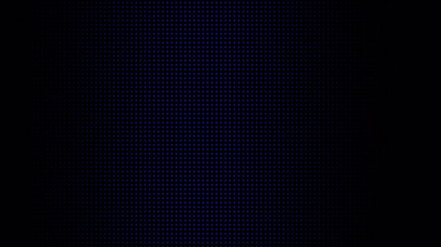 Abstract digital display with glowing blue dots and overlay matrix grid lines representing binary code data and futuristic technology network pattern