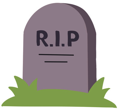 RIP gravestone with grass