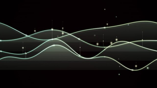 Glowing lines form a looping wave pattern