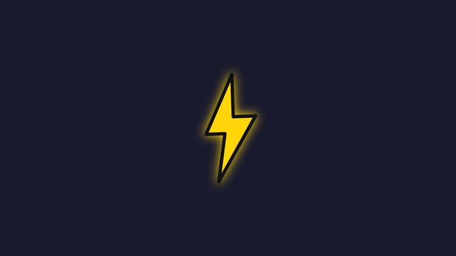 Dynamic Lightning Bolt Icon with Varying Shadows.