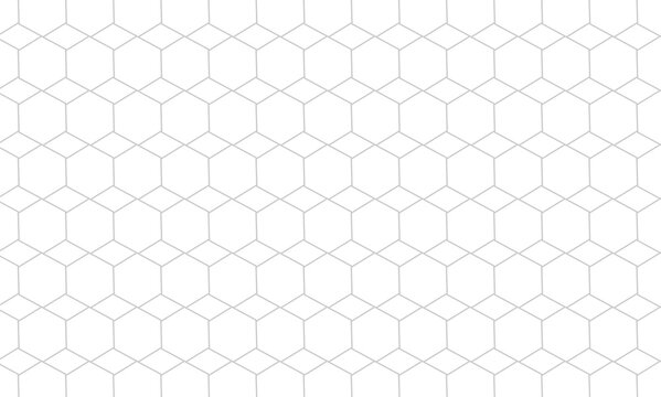 Light Honeycomb Hexagon Grid Background with Seamless Geometric Lines and Minimal Pattern