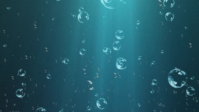 underwater bubbles blue sea

