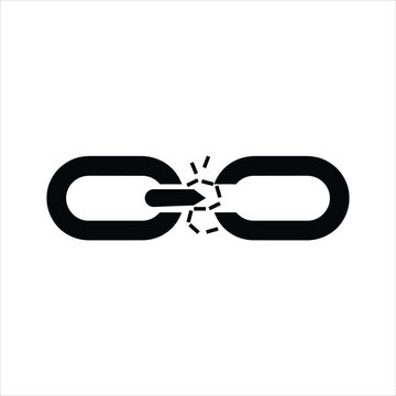 Broken metal chain link icon representing connection loss