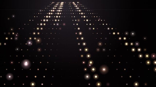 An abstract composition of glowing orbs arranged in a continuous, infinite loop against a dark background.