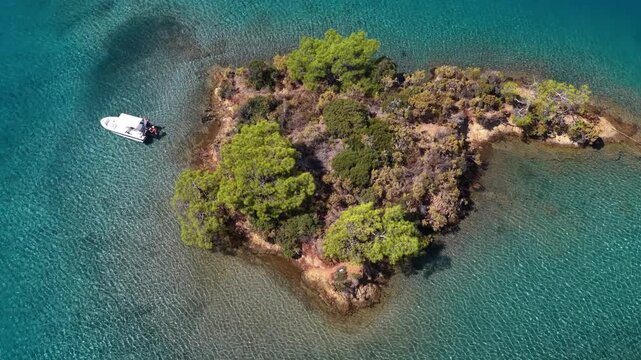 Gocek Islands Drone Video, Turkish Maldives Yassica Islands Video, G&ouml;cek Fethiye,  Mugla Turkiye (Turkey)