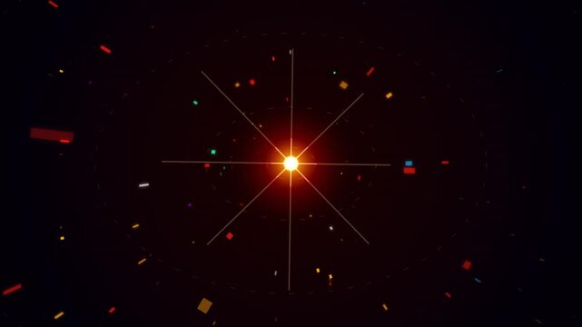 Abstract colorful light rays with sparkles and transparent background design