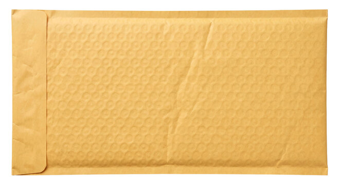 Brown padded envelope with bubble wrap texture for shipping and mailing