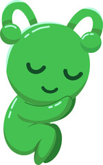Fototapeta premium Cute Green Sleeping Frog Character Design