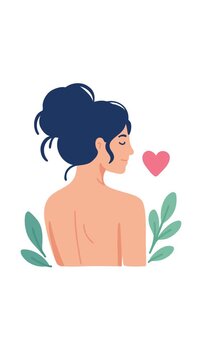 young woman with bare back representing natural feminine beauty