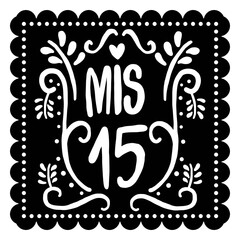 Mis 15 cut out design © Vexels