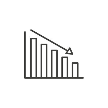 Chat arrow down icon vector isolated in thin line on white background