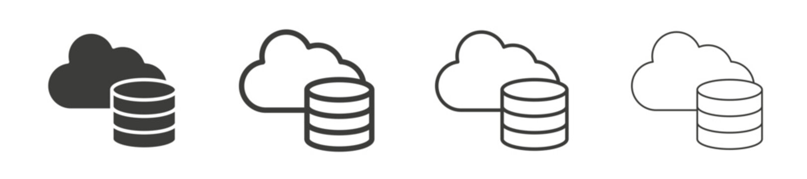 Cloud server icons vector pack in black color
