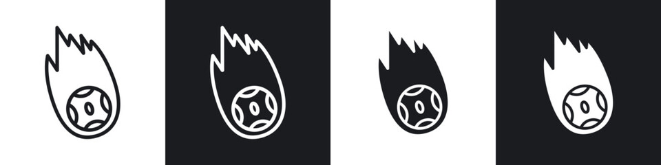 Comet vector icons in solid and outlines set © Vince