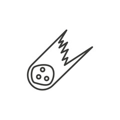 Comet icon vector isolated in thin line on white background © Vince