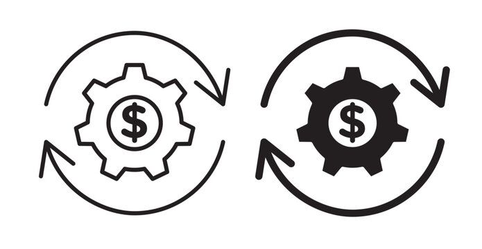 Costs optimization icons in fill and stroke style on white background