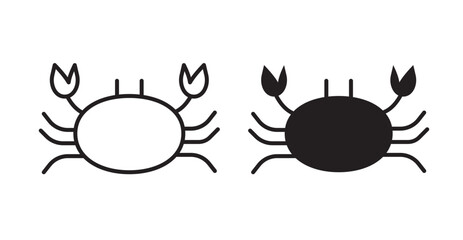 crab icons in fill and stroke style on white background © Vince