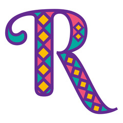 Letter r mardi gras © Vexels