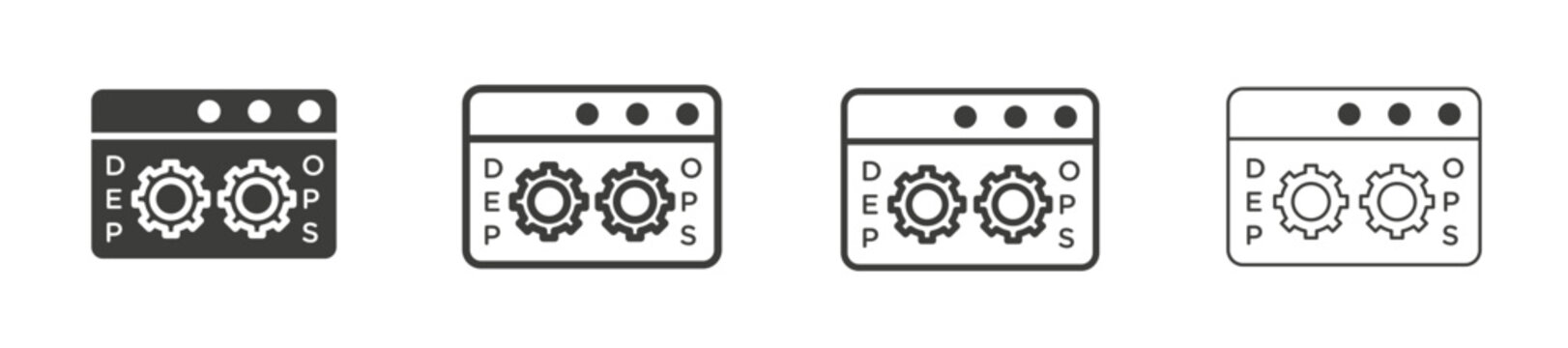 DEVOPS icons vector pack in black color