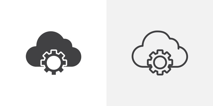 Devops icon set for ui designs on white background