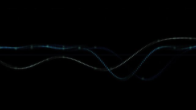 Digital Audio Equalizer Waveform Glowing Cyan Sound Frequency Background