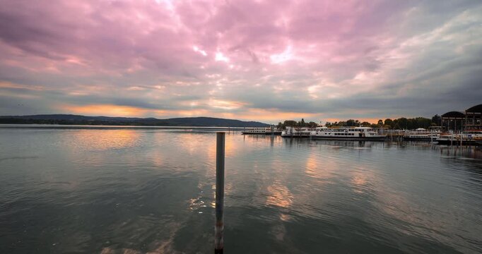 Motionlapse - Sunrise landscape in Arona, Italy.