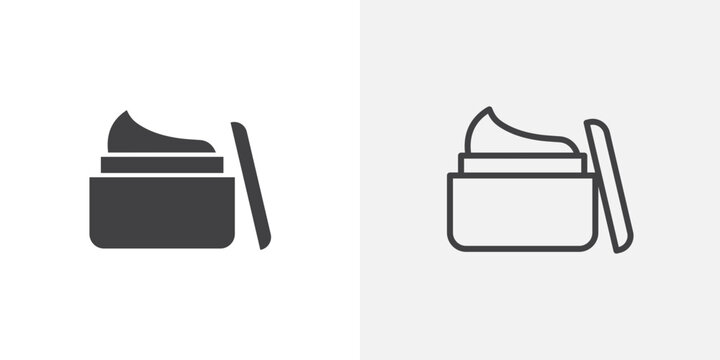 facial cream jar vector icons set on white background