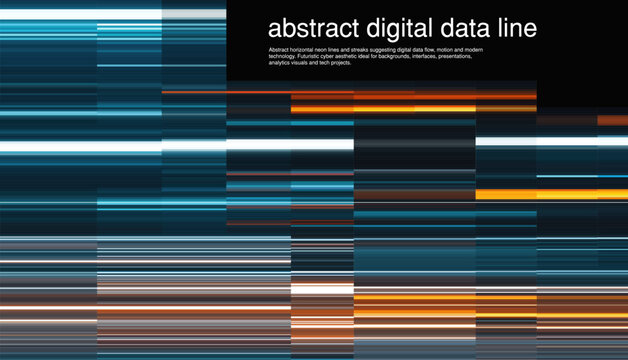 Abstract Digital Data Lines and Neon Motion Background Representing Technology and Network Flow