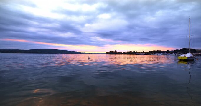 Motionlapse - Fantastic sunrise in Arona, Italy