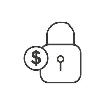 Fixed price icon vector isolated in thin line on white background