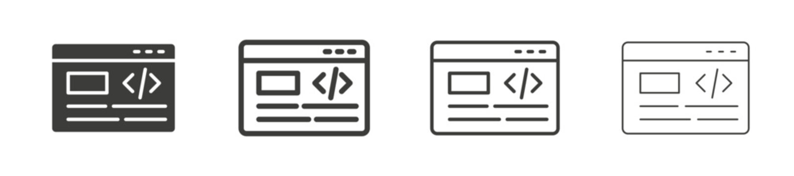 Front end icons vector pack in black color