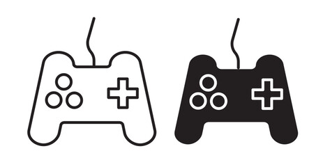 game console icons in fill and stroke style on white background © Vince
