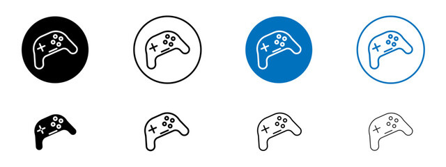 Game controller icon flat outline in black © Vince