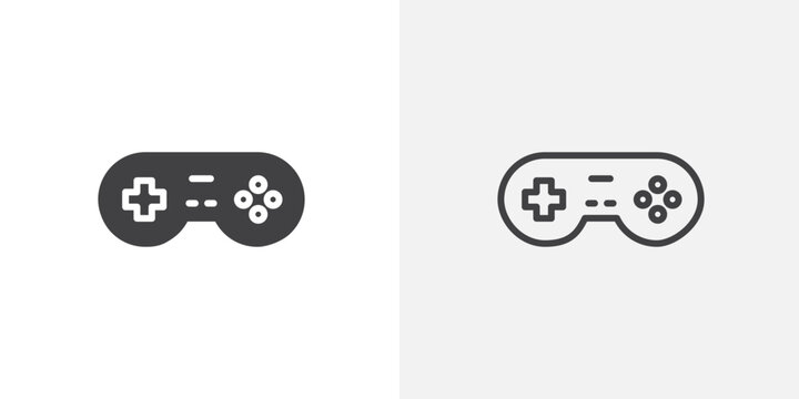 Gameplay icon set for ui designs on white background