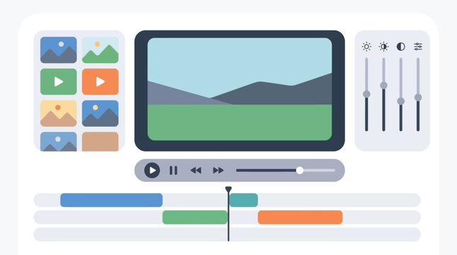 Video editor timeline with waveform display