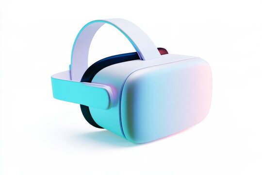 3D VR virtual reality headset gaming goggles icon isolated on white background. Matte claymorphism style metaverse digital technology concept.
