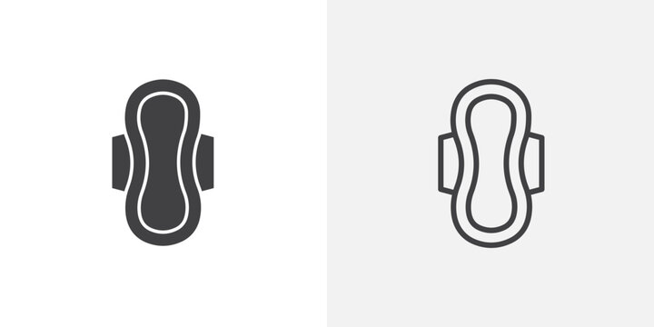 Hygienic pad icon set for ui designs on white background