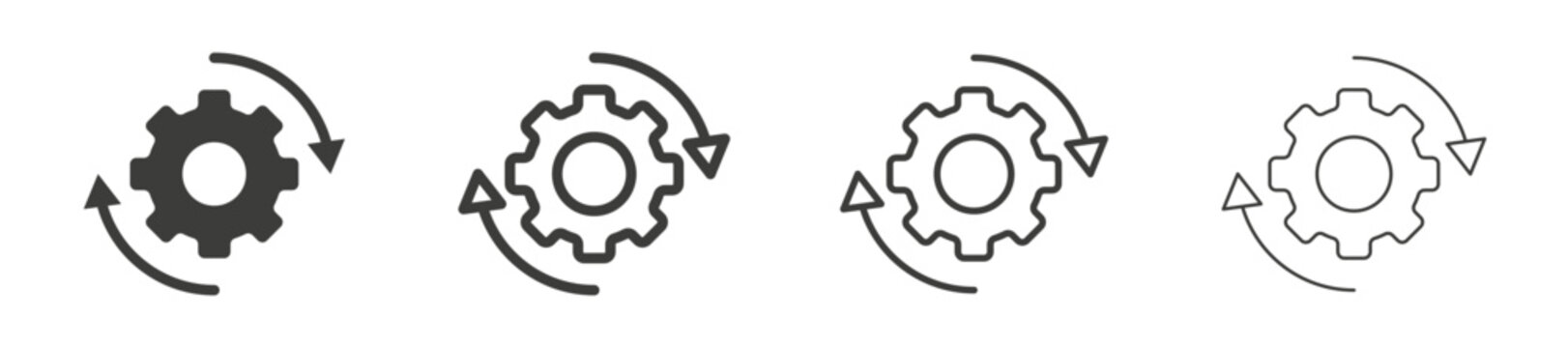 Implementation icons vector pack in black color