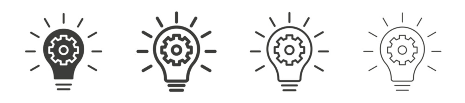 Implementation icons vector pack in black color