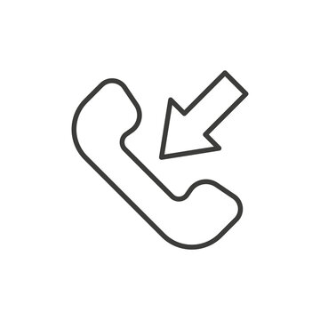 Incoming Call icon vector isolated in thin line on white background