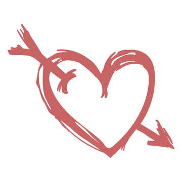Brushed heart with arrow