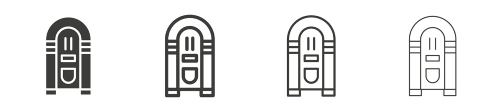 Jukebox icons vector pack in black color