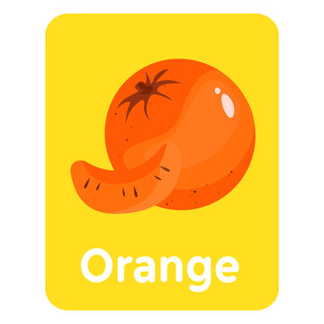Orange vocabulary flashcard