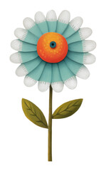 Obraz premium PNG Whimsical paper flower illustration with colorful petals