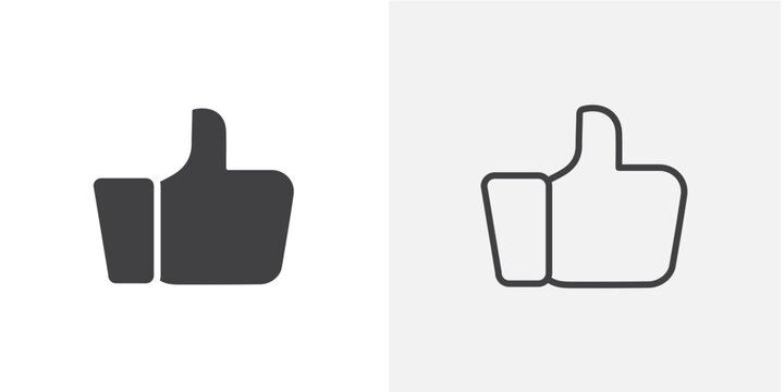 Like button icon set for ui designs on white background