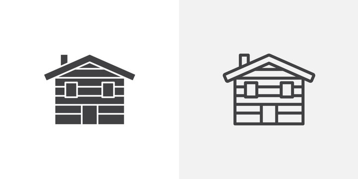 Lodge icon set for ui designs on white background