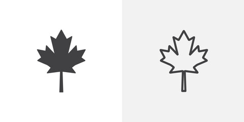 Obraz premium Maple leaf icon set for ui designs on white background